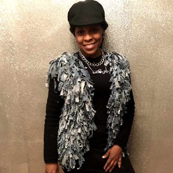 Fringe Denim Sweater - Picture 1 of 4